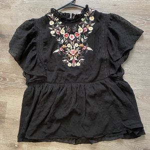 Zara Embroidered Blouse - Size Large